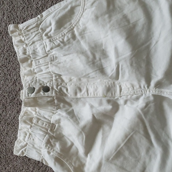 H&M paperbag 100 cotton white shorts high waisted size 6 - Picture 2 of 5